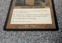 Mtg Magic The Gathering Urzas Legacy Grim Monolith Card - Image 2