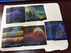 MTG Unfinity 66x orbital off planet basic lands (13+ of each) some foils - new - Image 1