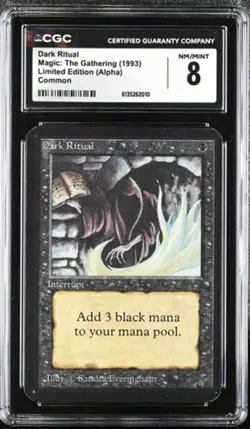 Dark Ritual. Alpha MTG. Just graded. CGC 8, Near Mint/Mint! - Image 1