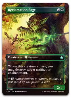 Reclamation Sage (Borderless) #340 (Foil) (NM) Foundations FDN Magic MTG - Image 1