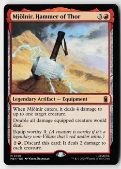 Magic: The Gathering Mjolnir, Hammer of Thor 146 Mythic Marvel Super Heroes NM - Image 1