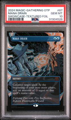 MTG Mana Drain TEXTURED FOIL OTP Breaking News #67 Magic PSA 10 GEM MINT Low Pop - Image 1