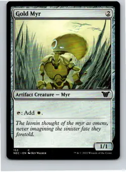 Magic the Gathering Gold Myr Commander: Kamigawa: Neon Dynasty MTG Free Shipping - Image 1