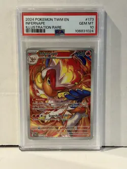 2024 POKEMON TWM EN-TWILIGHT MASQUERADE ILLUSTRATION RARE #173 INFERNAPE PSA 10 - Image 1