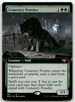 Cemetery Prowler (Extended Art) #385 (NM) Crimson Vow VOW Magic MTG - Image 1