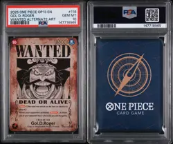 2025 One Piece OP13 EN Wanted Alternate Art #118 Gol D Roger PSA 10 - Image 3