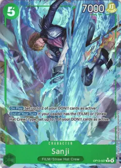 Sanji (Alternate Art) OP13-027 Rare Carrying On His Will One Piece Foil - Image 1