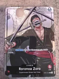 One Piece Roronoa Zoro OP01-001 Alternate Art 25th Anniversary Leader NM Mint 3 - Image 1