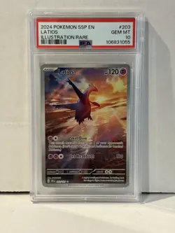 2024 POKEMON SSP EN-SURGING SPARKS ILLUSTRATION RARE #203 LATIOS PSA 10 - Image 1