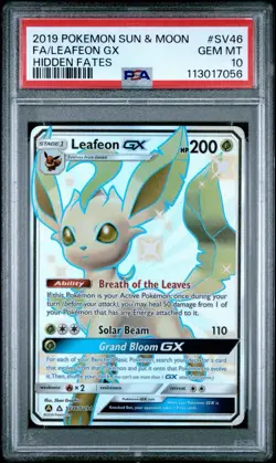 Pokemon Leafeon GX SV46/SV94 Hidden Fates: Shiny Vault Holo Full Art PSA 10 - Image 1