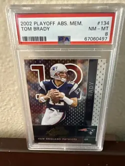 2002 Playoff Absolute Memorabilia Tom Brady #134 PSA 8 NM-MT Patriots GOAT🐐 - Image 1