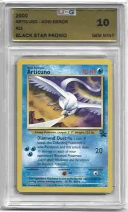 Pokemon Graded Card Articuno Aoki Error Black Star Promo - Image 1