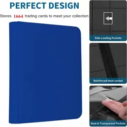 Premium 1664 Cards Capacity Binder, 16 Pocket Ringless Side-Loading Trading Card - Image 5