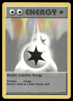 Pokemon Cards Double Colorless Energy 96/102 1st Edition Shadowless MP *4 - Image 1