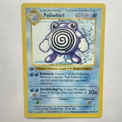 Pokemon Card - Poliwhirl Base Set (Shadowless) 38/102 Uncommon 1st Edition - Image 1