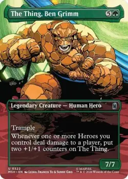 ~ The Thing, Ben Grimm (Borderless) ~ NM Foil ~ Marvel Super Heroes ~ MTG ~ - Image 1