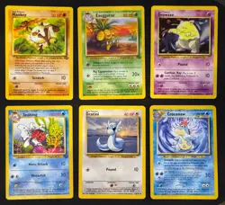 6 Card Lot Pokemon TCG 1999 Seaking Mankey Dratini Exeggutor Croconaw - Image 1