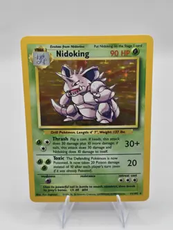 Nidoking 011/102 Base Set Unlimited Holographic Pokemon Card - NM - Image 1