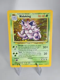 Nidoking 011/102 Base Set Unlimited Holographic Pokemon Card - NM - Image 2