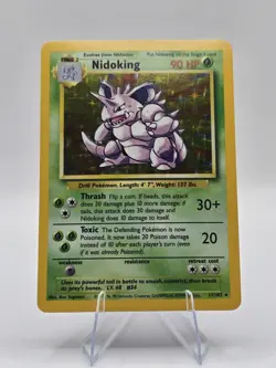Nidoking 011/102 Base Set Unlimited Holographic Pokemon Card - NM - Image 5