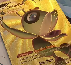 X 1 Celebi VMAX Gold Foil Fan Art Card HP 310 Pokemon Card - Image 1