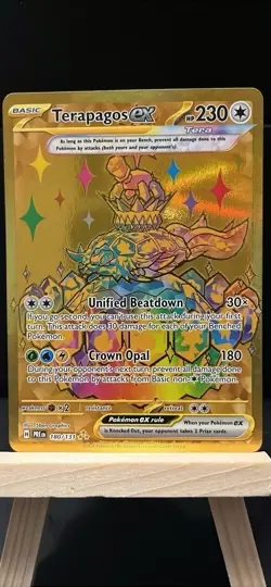 Pokemon Prismatic Evolutions 180/131 Terapagos EX Hyper Rare Gold - Image 1