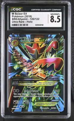 CGC 8.5 M Scizor EX 2016 BREAKpoint 120/122 Ultra Rare Holo Pokemon Card - Image 1