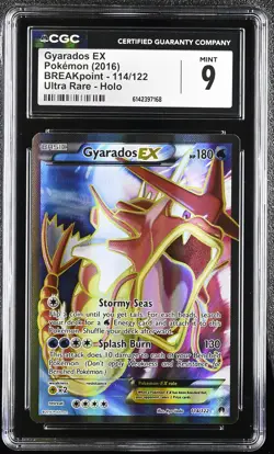 CGC 9 MINT Gyarados EX 114/122 Breakpoint Ultra Rare Holo Pokemon Card - Image 1