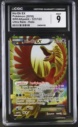 CGC 9 MINT Ho-Oh EX 121/122 Breakpoint Ultra Rare Holo Pokemon Card - Image 1