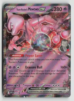 Team Rocket's Mewtwo ex 205 Pokemon SV: Scarlet & Violet Promo Cards Promo NM - Image 1