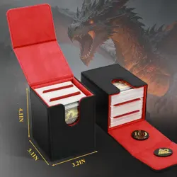Card Deck Box for Yugioh MTG Cards, 100+ Deck Case with 2 Dividers Fits TCG CCG, - Image 2