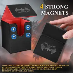 Card Deck Box for Yugioh MTG Cards, 100+ Deck Case with 2 Dividers Fits TCG CCG, - Image 3