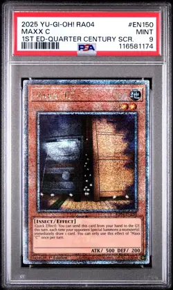 Yugioh! TCG Maxx C RA04-EN150 Quarter Century Secret Rare PSA 9 - Image 1