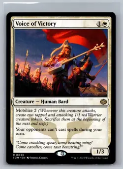 Voice of Victory 33 Rare Tarkir: Dragonstorm Magic: The Gathering Near Mint - Image 1