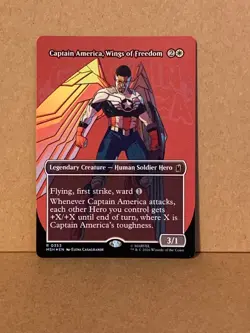 MTG Marvel Super Heroes- Captain America, Wings of Freedom- Borderless-FOIL-0353 - Image 1