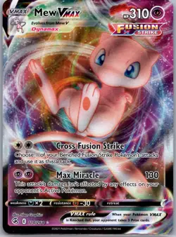 Mew VMAX 114/264 Holo VMAX Rare Fusion Strike Pokemon Near Mint - Image 1