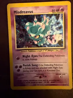 Vintage Misdreavus 11/64 Neo Revelation Holo Rare MP pokemon card 2000 - Image 1