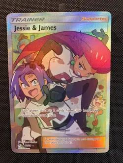 Jessie and James 68/68 Ultra Rare Full Art Hidden Fates Pokemon Card TCG - Image 1
