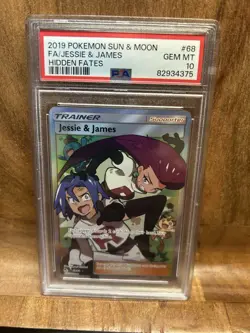 Pokemon TCG Hidden Fates Jessie & James Full Art Ultra Rare PSA 10 #68 2019 - Image 1