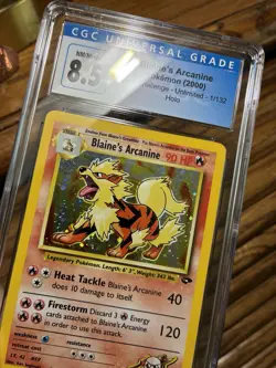 Pokemon TCG Blaine's Arcanine 1/132 Gym Challenge Holo Rare CGC 8.5 PSA - Image 2