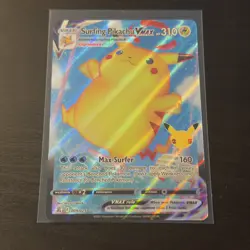 Surfing Pikachu Vmax 009/025 Pokemon VMAX Ultra Rare Celebrations Full Art Holo - Image 1