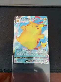 🔥Pokemon Surfing Pikachu VMAX 009/025 Celebrations Ultra Rare Full Art Holo (D) - Image 1