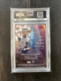 2025 Topps Finest - Creators Autographs Will Clark #CAV-WC Super # 1/1 PSA 8/10 - Image 2