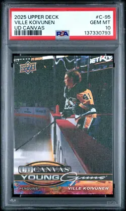 2025 Upper Deck UD Canvas Young Guns C95 Ville Koivunen YG RC PSA 10-137330793 - Image 1