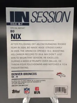 2025 Topps Signature Class Bo Nix In Session Denver Broncos - Image 2