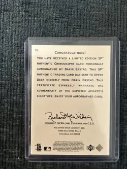 1998 SP Authentic Chirography Darin Erstad #DE Auto Angels SP - Image 2
