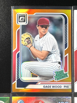 GAGE WOOD 2026 Donruss OPTIC RATED PROSPECT ORANGE SCOPE /79 - Phillies RC Lot 9 - Image 4