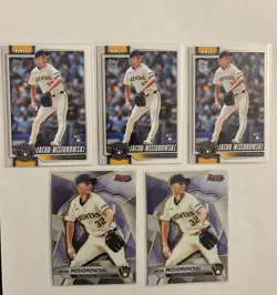 Jacob Misiorowski 5 Card Rookie Lot RC Topps 75 Bowman's Best Brewers - Image 1