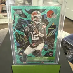 2025 Topps Chrome Cosmic Football Shedeur Sanders RC Aqua Equinox Refractor /199 - Image 1