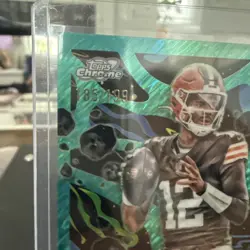 2025 Topps Chrome Cosmic Football Shedeur Sanders RC Aqua Equinox Refractor /199 - Image 2